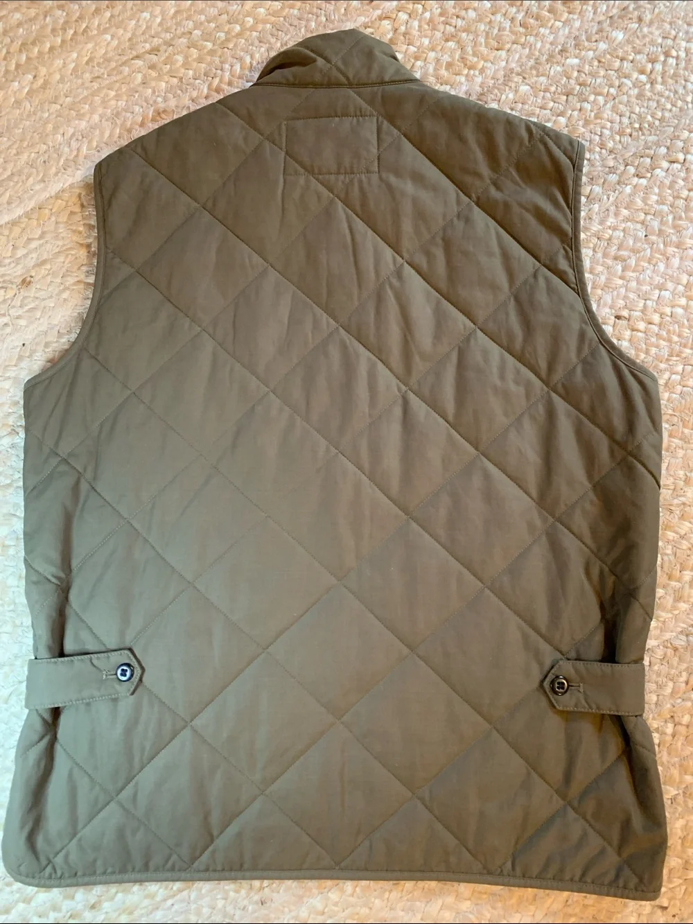 J. Crew Quilted Men's Olive Green Vest Jacket - Lightweight Layering